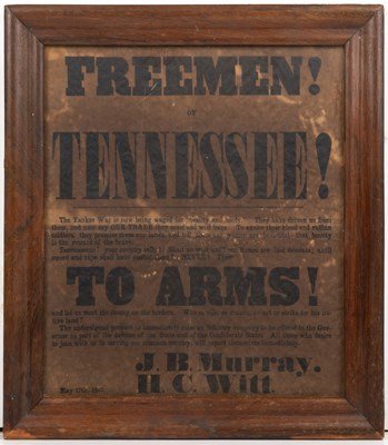 Lot 320 - Freemen of Tennessee to Arms! an American...