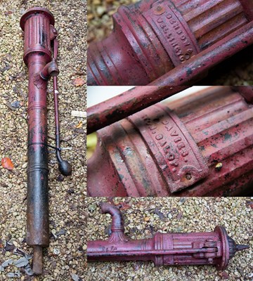 Lot 616 - A Victorian cast iron red painted water pump...