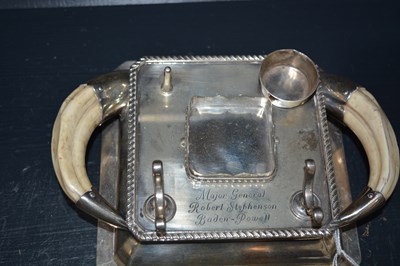 Lot 234 - Edward VII silver desk inkwell with...