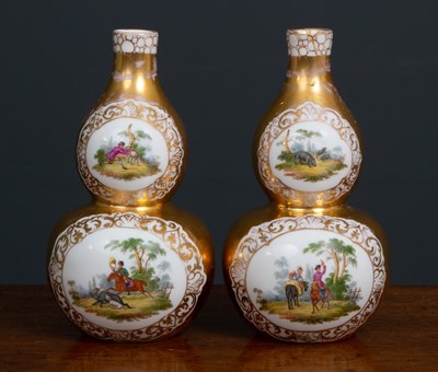 Lot 105 - A pair of 19th century continental porcelain...