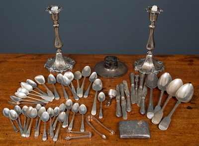 Lot 70 - A collection of silver to include four serving...
