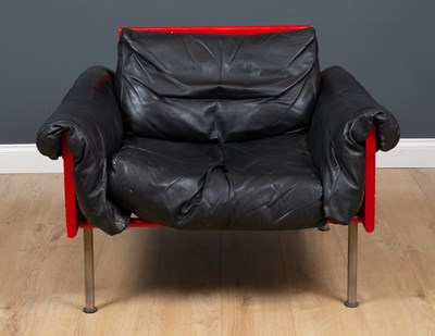 Lot 381 - An Ateljee leather upholstered lounge chair by...