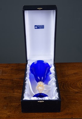 Lot 47 - A blue and gold large Murano glass with spiral...