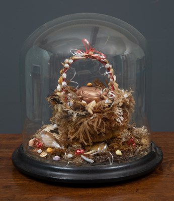 Lot 397 - A basket extensively decorated with seaweed...