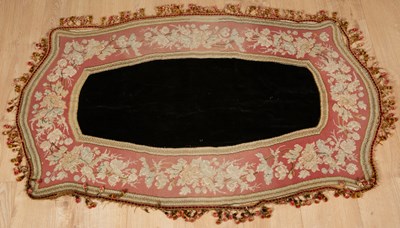 Lot 398 - A tapestry panel the pink ground border with...