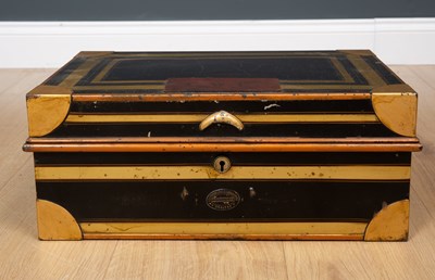 Lot 403 - A 19th century tin stationary dispatch box by...