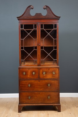 Lot 427 - A George III mahogany cabinet on chest with...