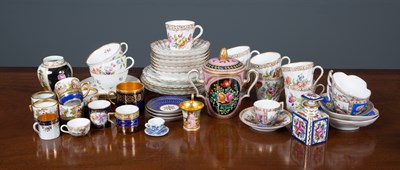 Lot 379 - A collection of continental porcelain teawares...