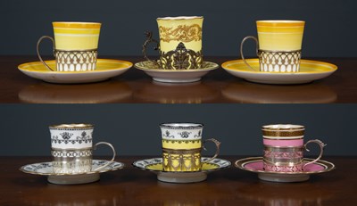 Lot 103 - Six early 20th century pierced silver coffee...