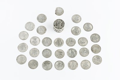 Lot 302 - A Charles I silver counter box, pierced and...