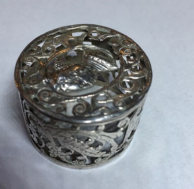Lot 302 - A Charles I silver counter box, pierced and...